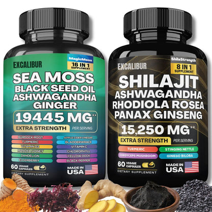 Excalibur™ Super Bundle: Sea Moss + Shilajit Power